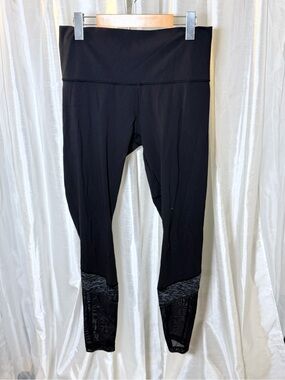 lululemon athletica Black Leggings with Mesh Ankle Panels